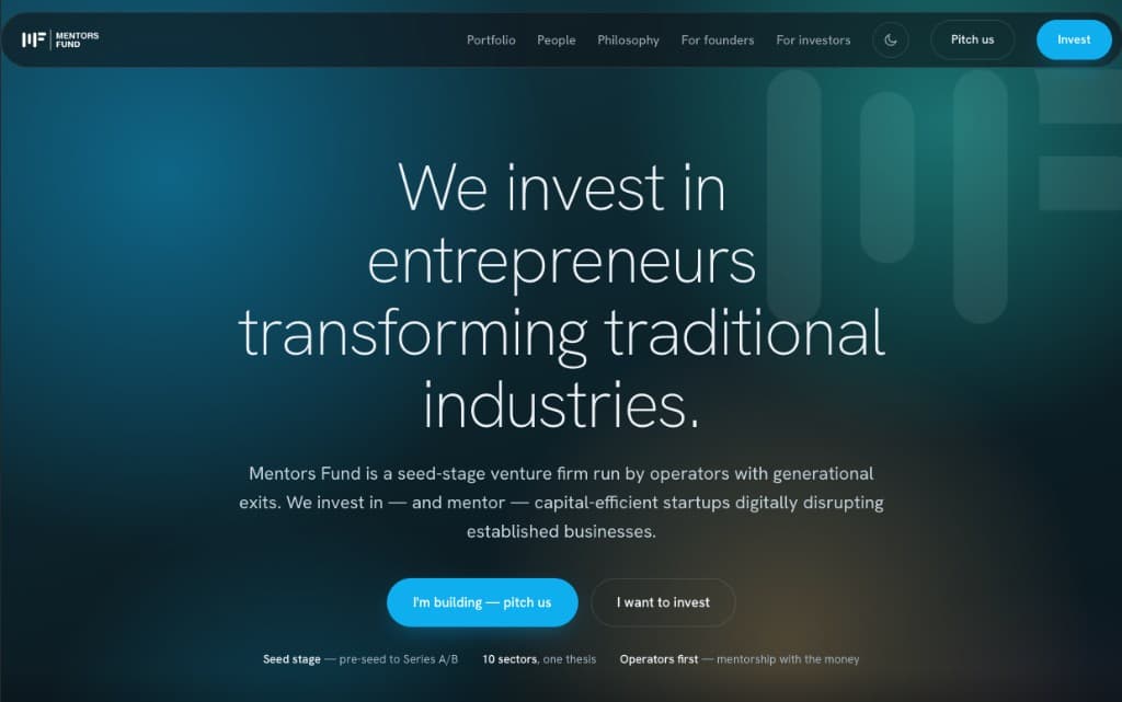 Mentors Fund website experience