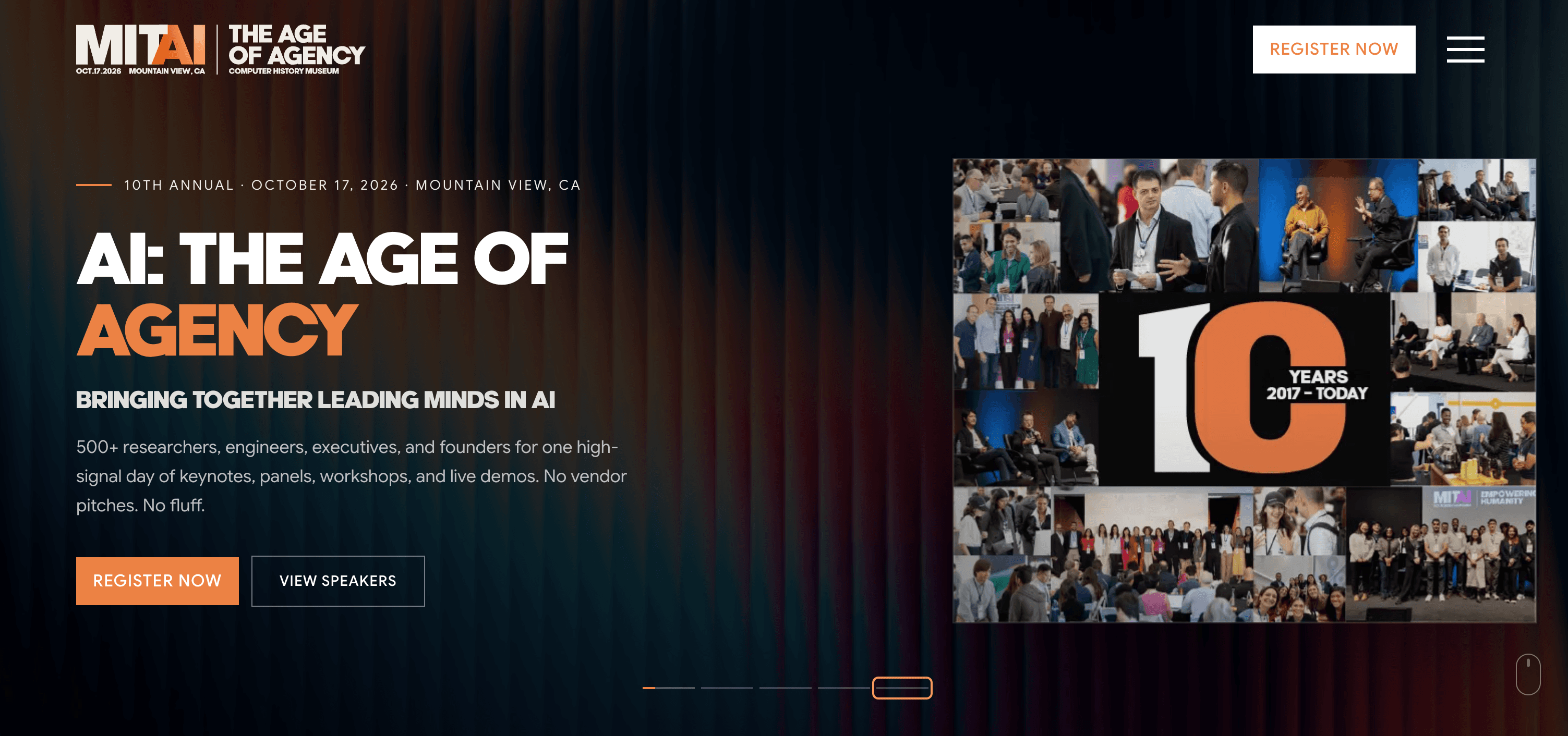 MIT AI Conference website hero experience