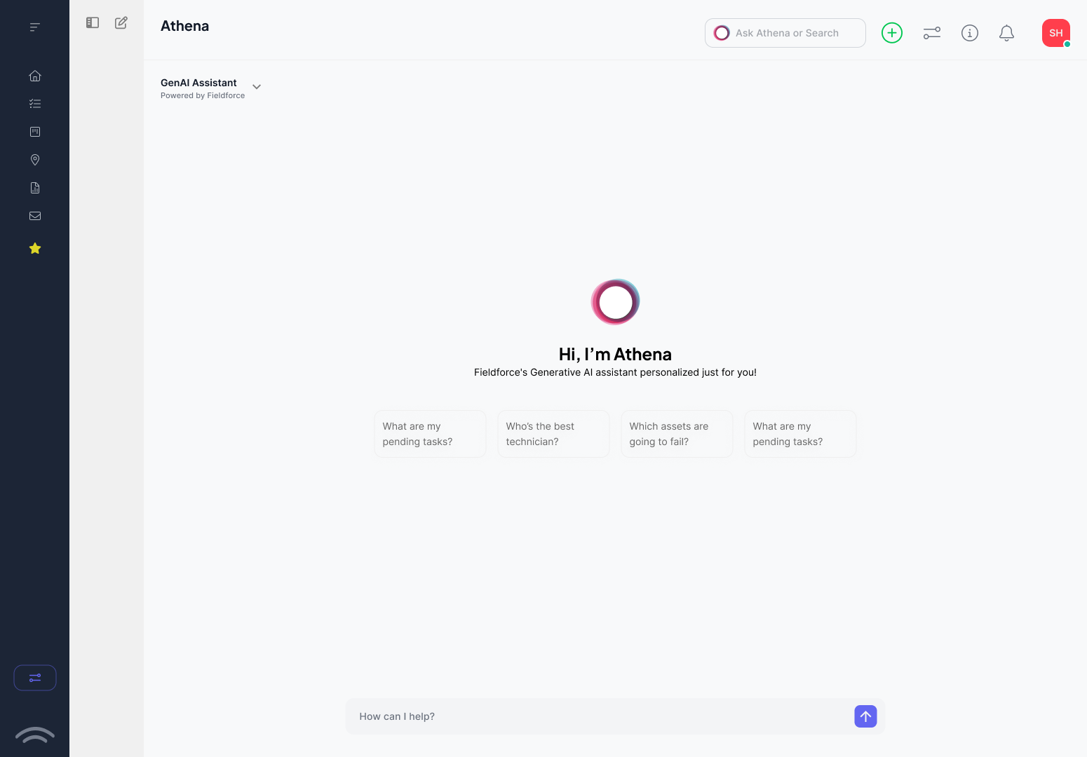 Athena generative AI assistant interface designed by Augment