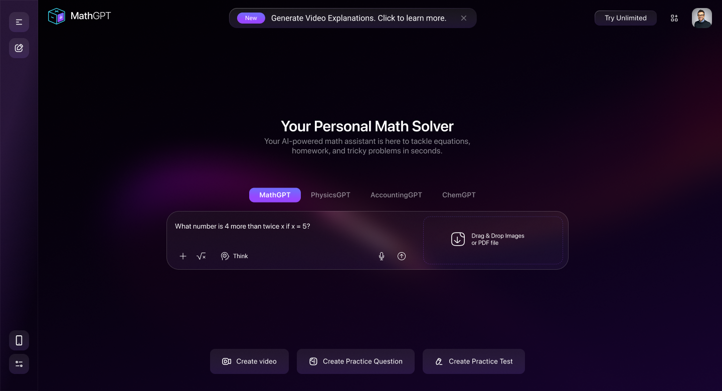 MathGPT chat-first learning interface designed by Augment